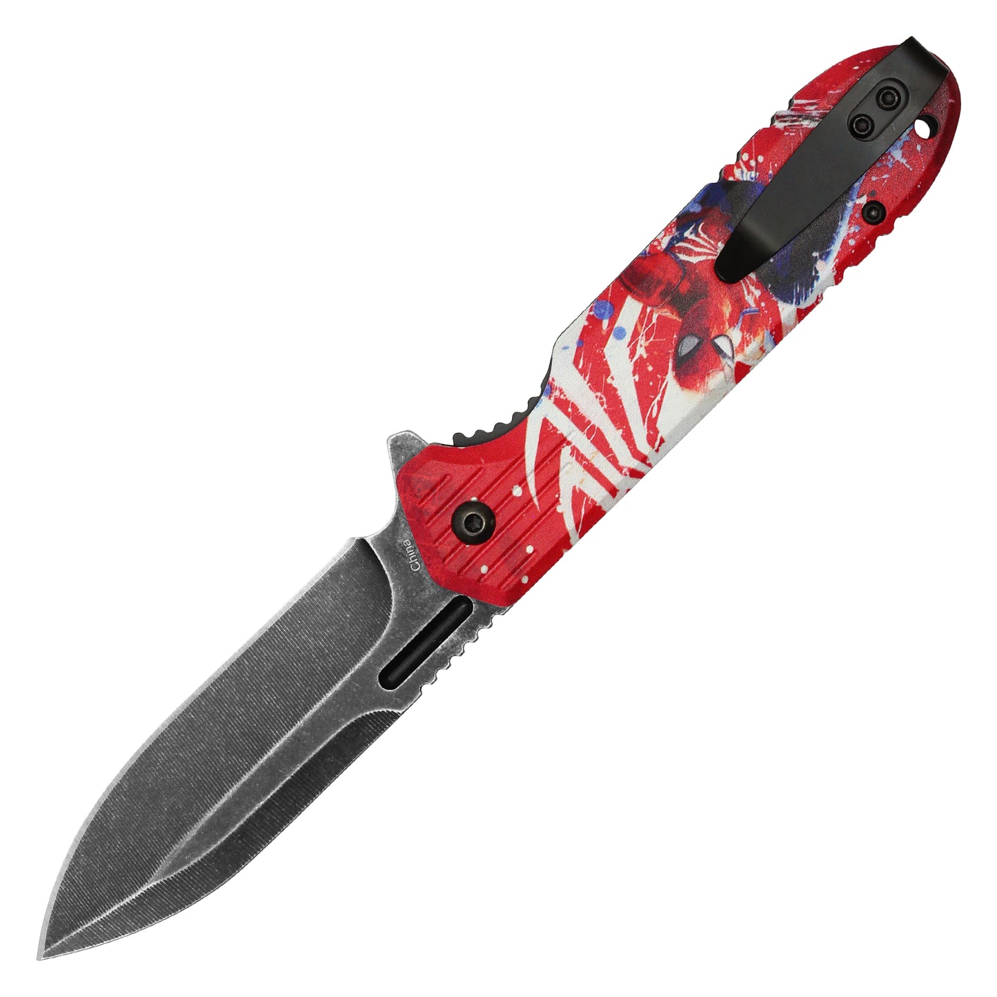 8" The Amazing Spider-Man - Stonewashed | Spring Assisted Pocket Knife