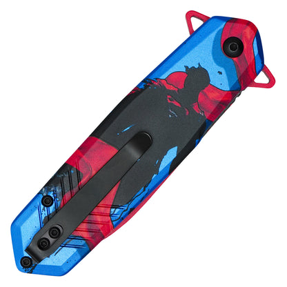 Superman - 8" Red & Blue Man of Steel | Spring Assisted Pocket Knife