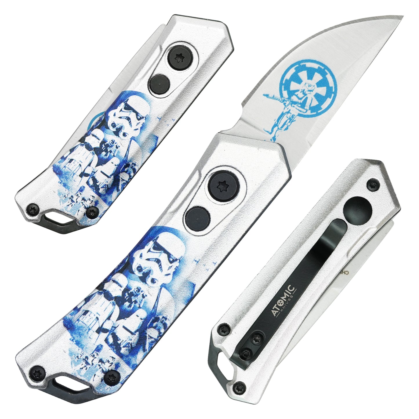 Atomic Knives - 5.25" Star Wars - Storm Trooper | Push Button Pocket Knife