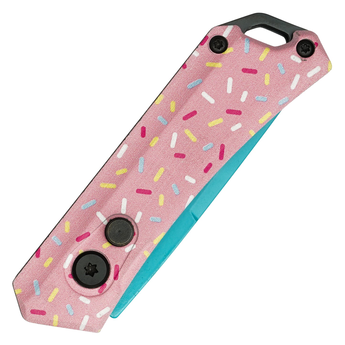 Atomic Knives / Sweet Treats - 5" Pink Sprinkles Drop Point | Push Button Pocket Knife