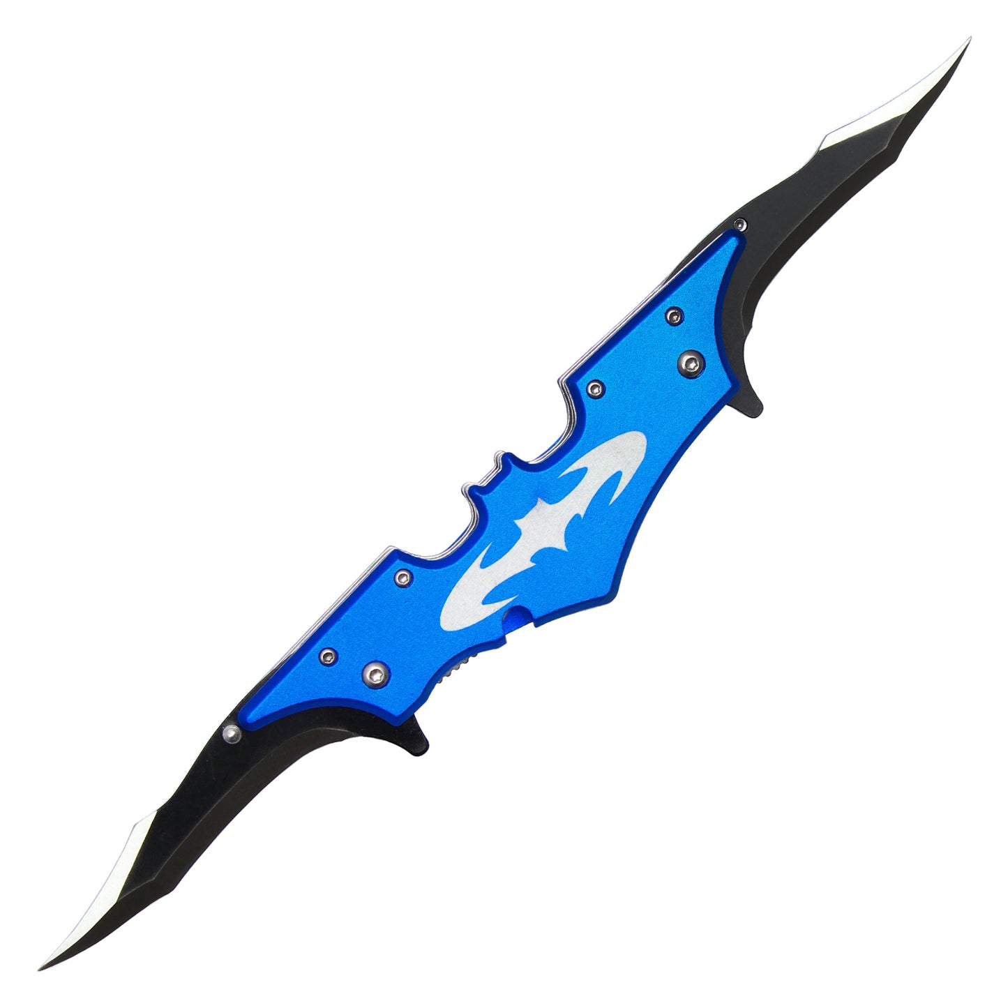 11" Blue Dual Blade Batarang Knife