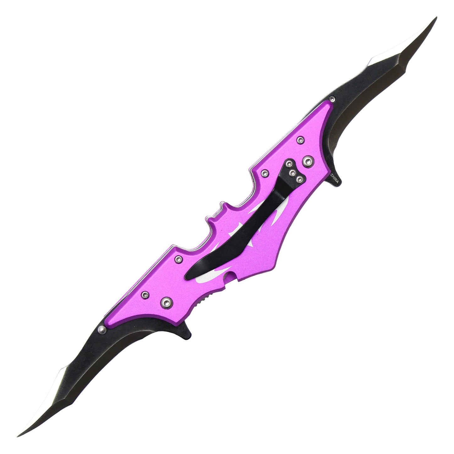 11" Magenta Dual Blade Batarang Knife