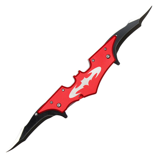 11" Red Dual Blade Batarang Knife