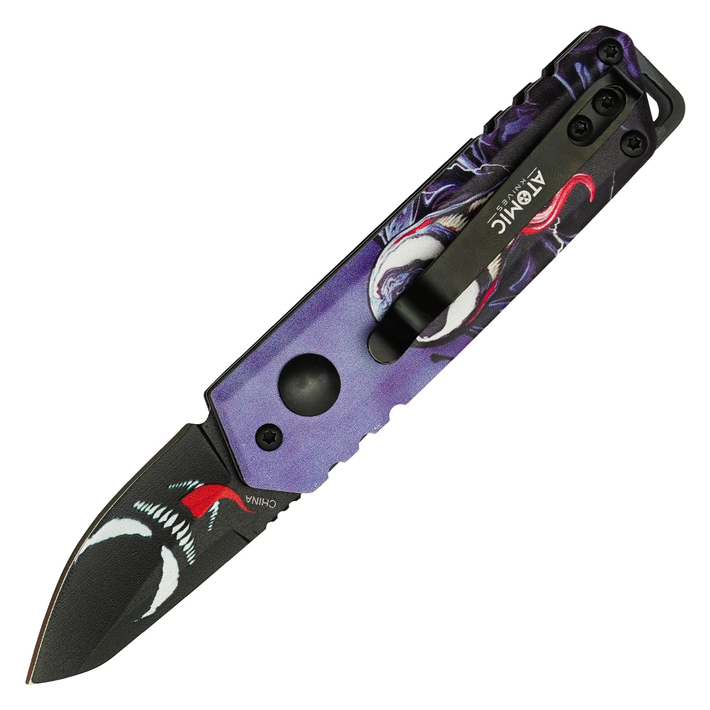 Atomic Knives - 5" Micro Venom Print | Push Button Pocket Knife