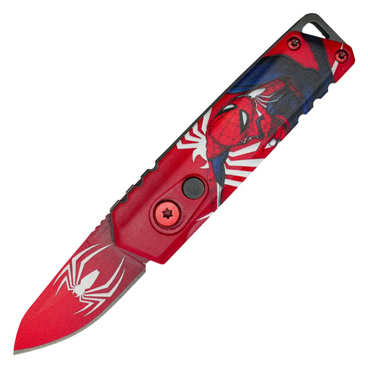 Atomic Knives - 5" Red Spider-Man | Push Button Pocket Knife