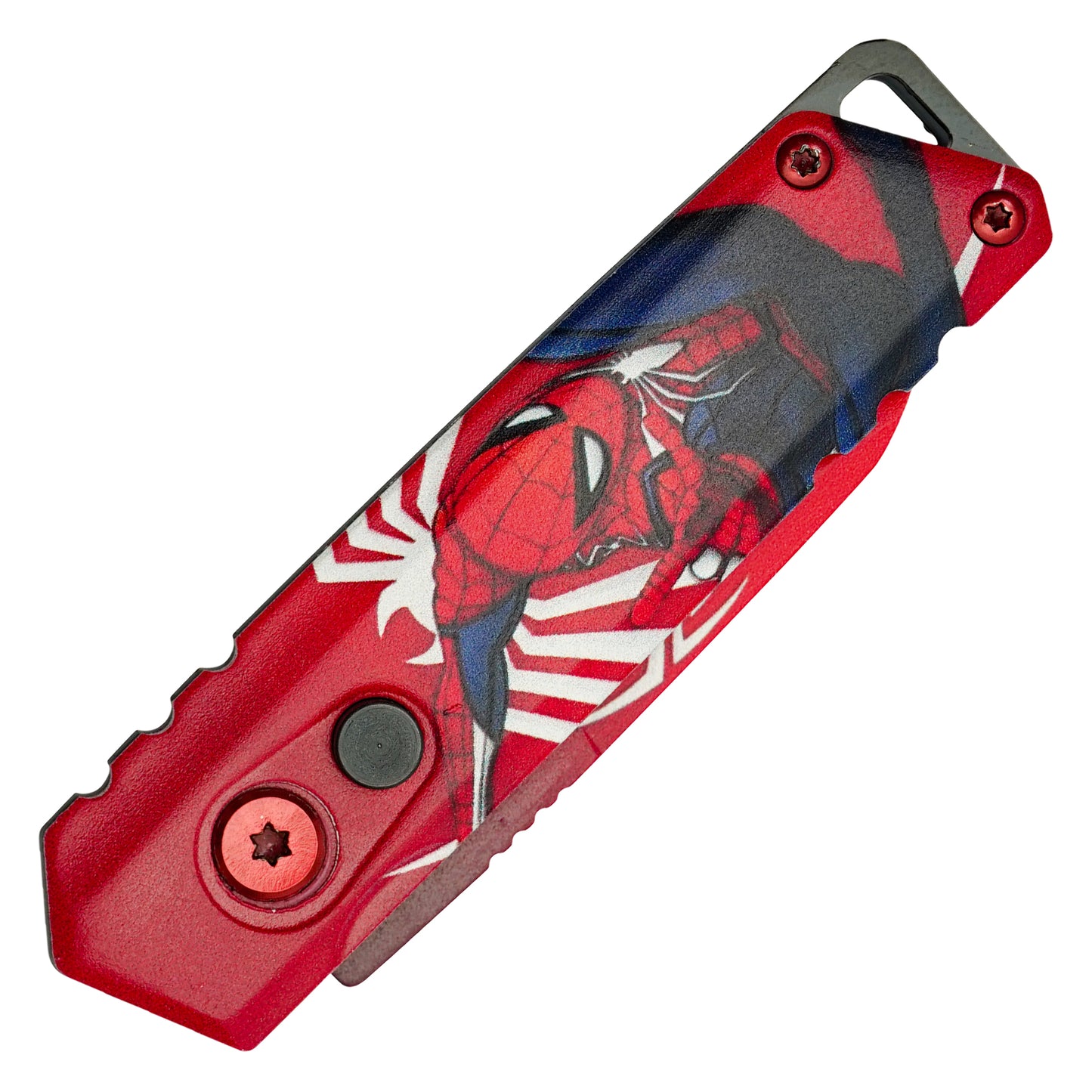 Atomic Knives - 5" Red Spider-Man | Push Button Pocket Knife