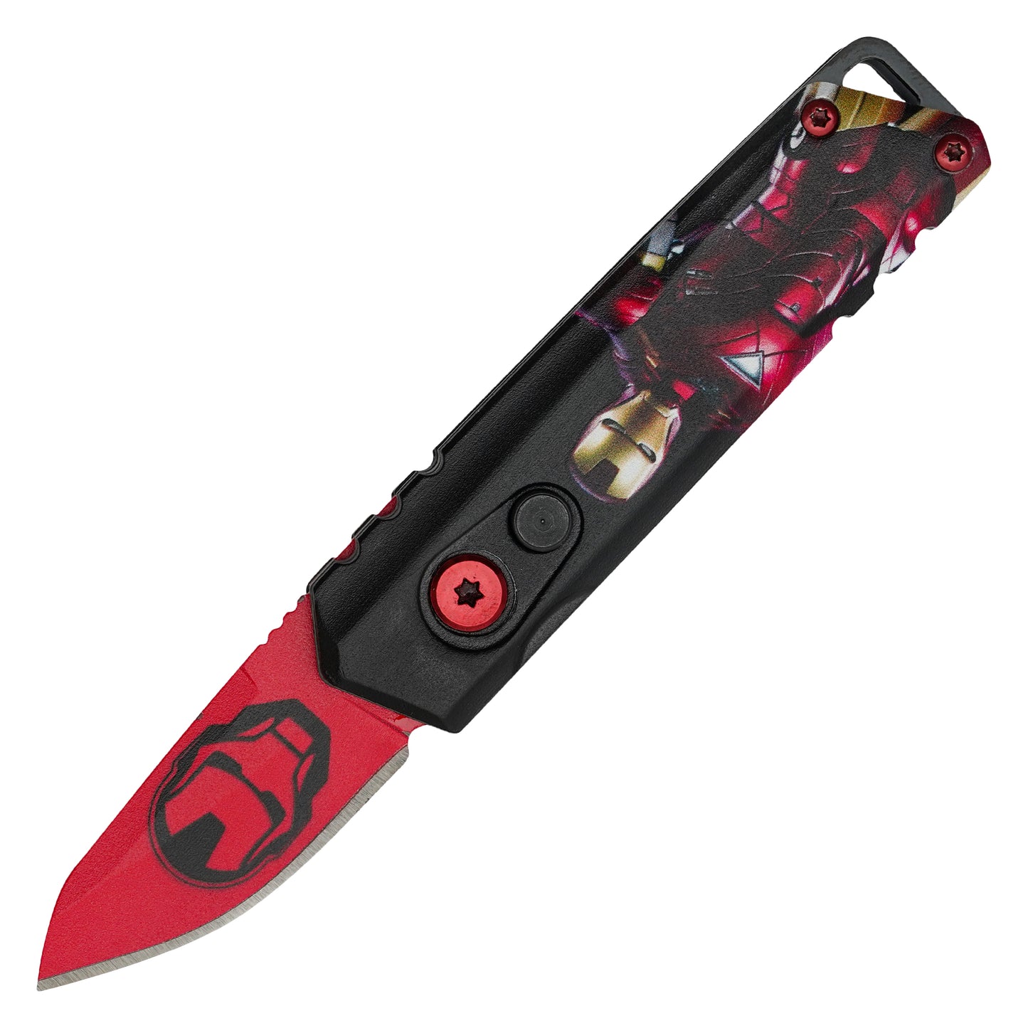 Atomic Knives - 5" Iron Man | Push Button Pocket Knife