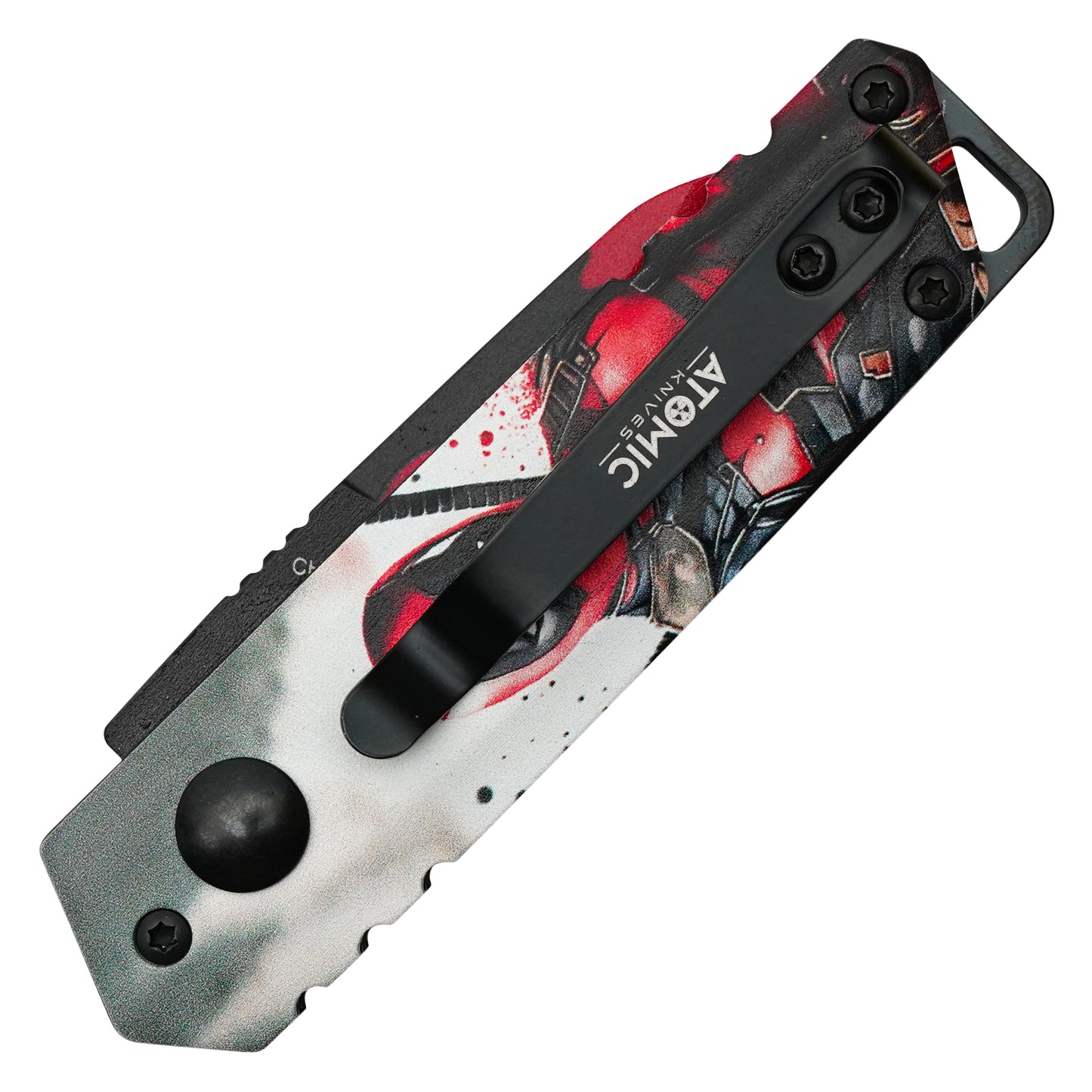 Atomic Knives - 5" Deadpool | Push Button Pocket Knife