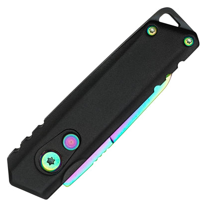 Atomic Knives - 5" Micro Rainbow Drop Point | Push Button Pocket Knife