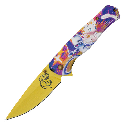 Pokémon - 8" Mewto & Mew | Spring Assisted Pocket Knife