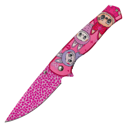 Labubu – 8" Pink Labubu | Spring Assisted Pocket Knife