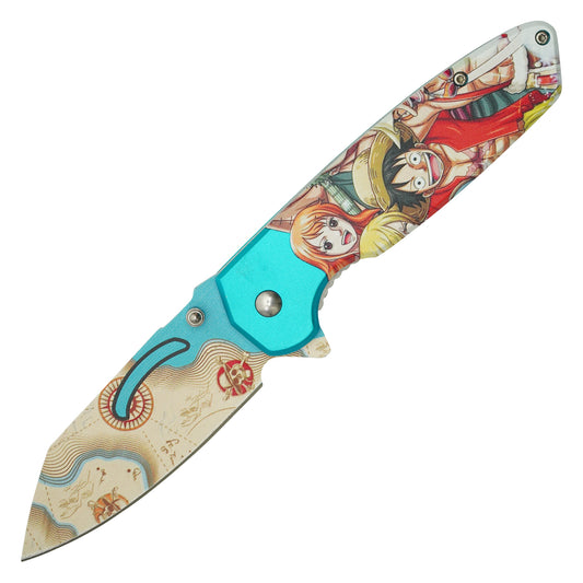 One Piece - 7.75" Luffy's Treasure Map | Spring Assisted Pocket Knife