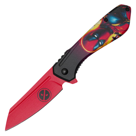 Marvel Comics - 7.25" Red Deadpool | Spring Assisted Pocket Knife