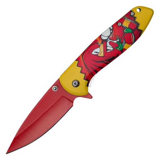 Sonic The Hedgehog - 7.75" “Knuckles” Red & Yellow | Spring Assisted Pocket Knife