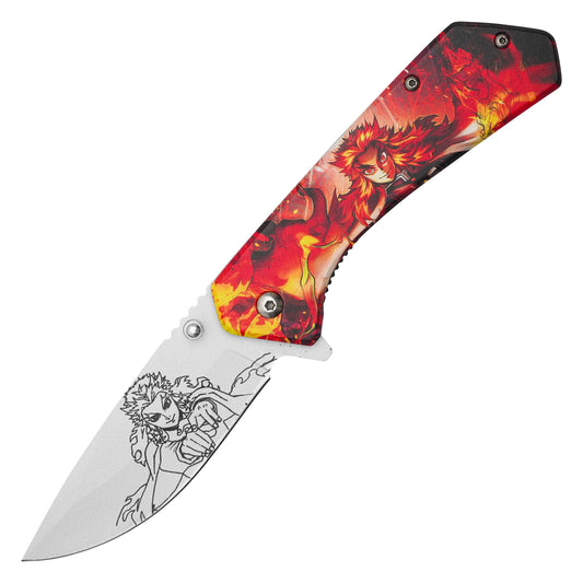 Demon Slayer: Kimetsu no Yaiba – 7.75" Rengoku | Spring Assisted Pocket Knife