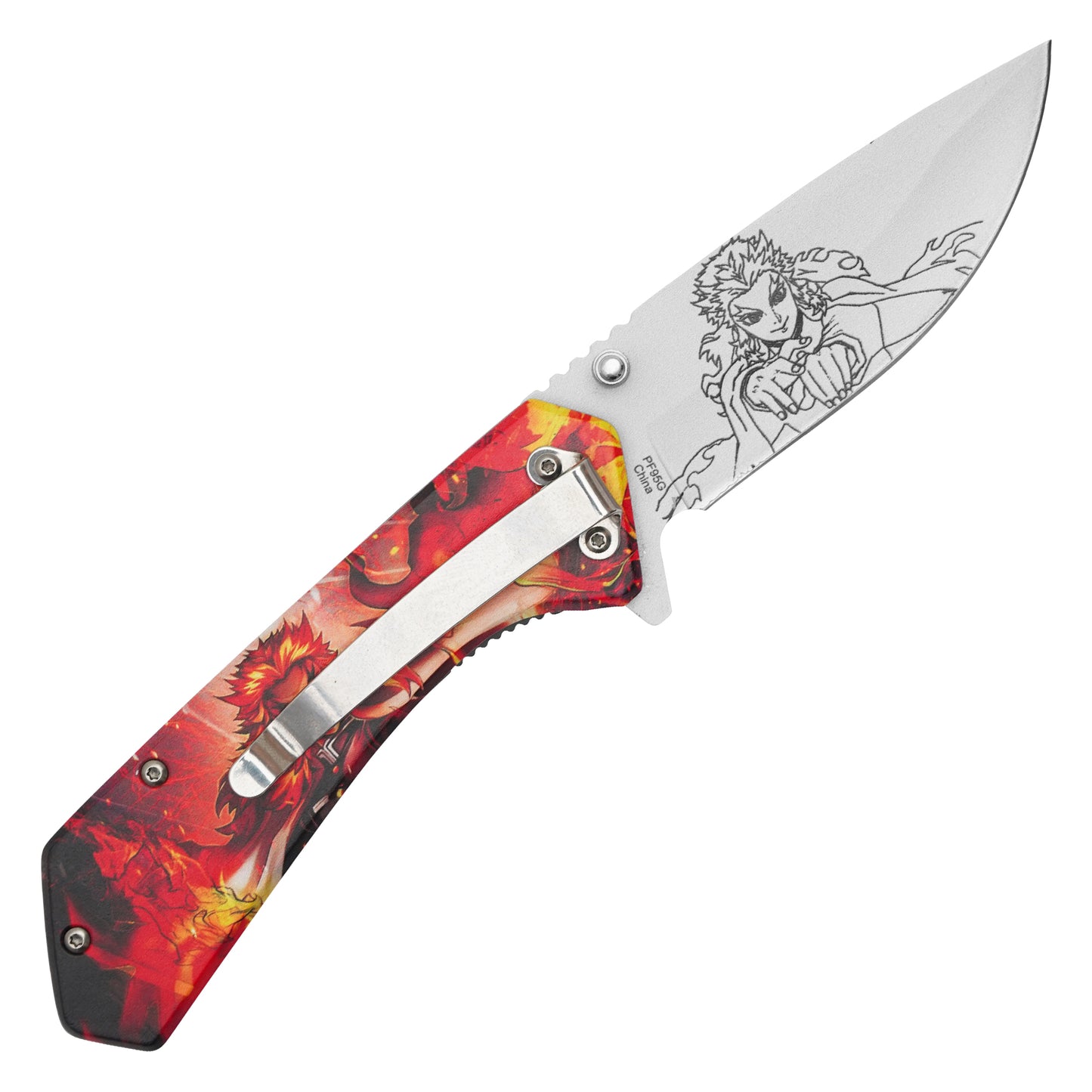 Demon Slayer: Kimetsu no Yaiba – 7.75" Rengoku | Spring Assisted Pocket Knife