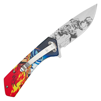 Demon Slayer: Kimetsu no Yaiba – 7.75" Rengoku vs Akaza | Spring Assisted Pocket Knife