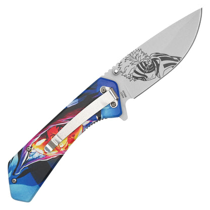Demon Slayer: Kimetsu no Yaiba – 7.75" Akaza’s Eye | Spring Assisted Pocket Knife