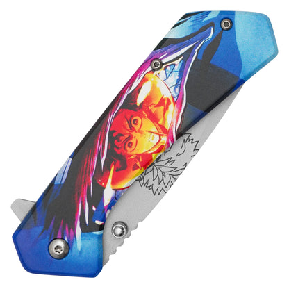 Demon Slayer: Kimetsu no Yaiba – 7.75" Akaza’s Eye | Spring Assisted Pocket Knife