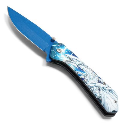 Yu-Gi-Oh! – 7.75" Blue-Eyes White Dragon | Spring Assisted Pocket Knife