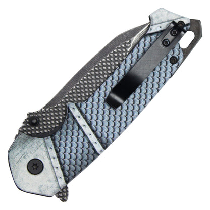 Wartech - 8" 3D Blue Dragon Pocket Knife