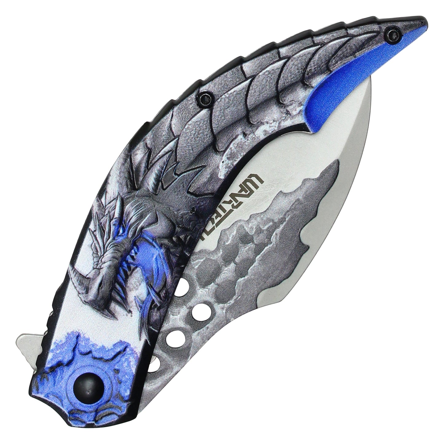 Wartech - 8" Blue 3D Dragon Pocket Knife