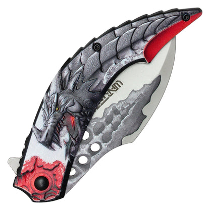 Wartech - 8" Red 3D Dragon Pocket Knife