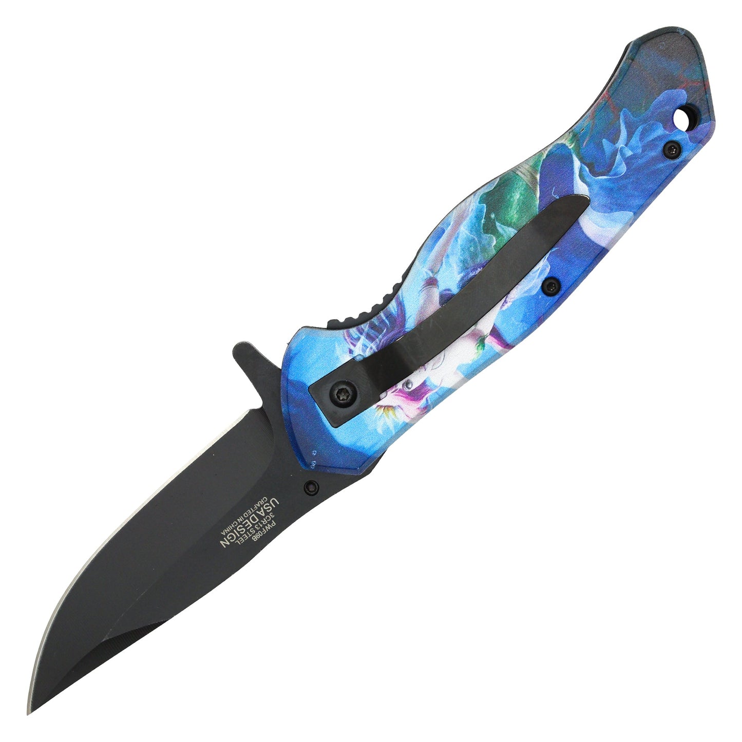 Wartech - 8" Mermaid Print Pocket Knife