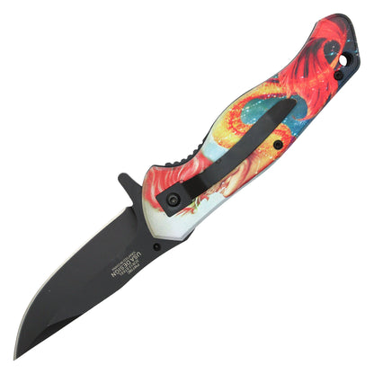 Wartech - 8" Mermaid Print Pocket Knife