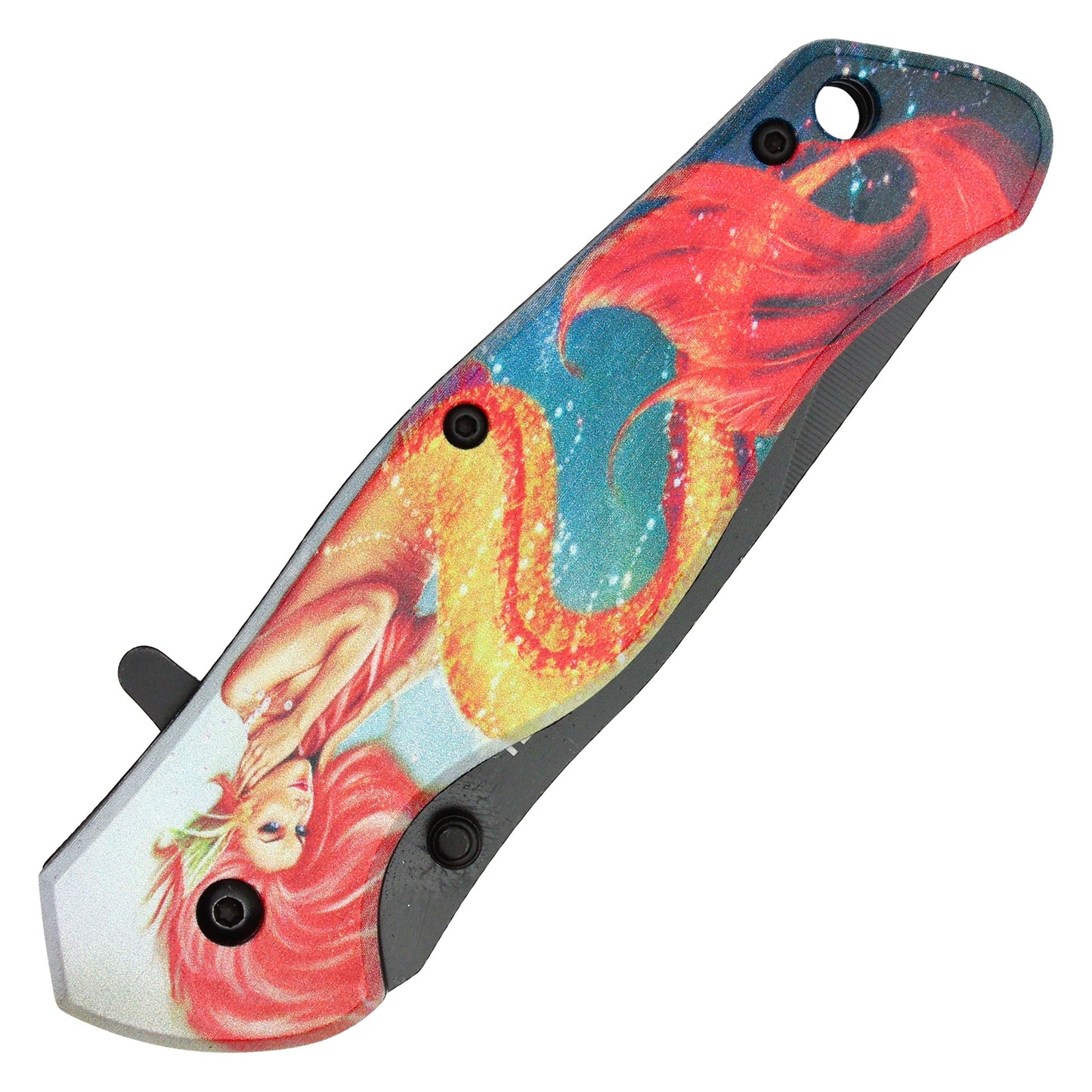 Wartech - 8" Mermaid Print Pocket Knife