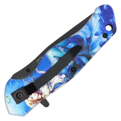 Wartech - 8" Mermaid Print Pocket Knife