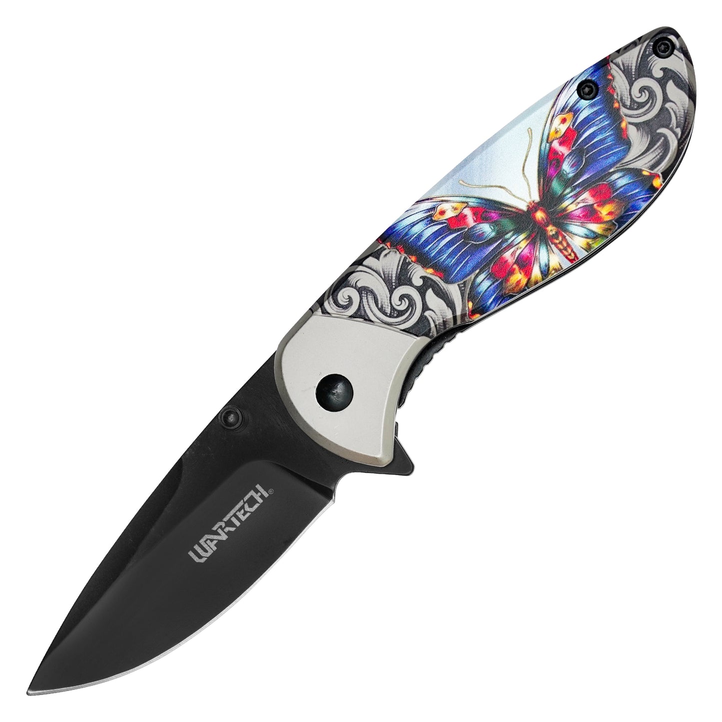 Wartech - 7" Black Butterfly | Spring Assisted Pocket Knife