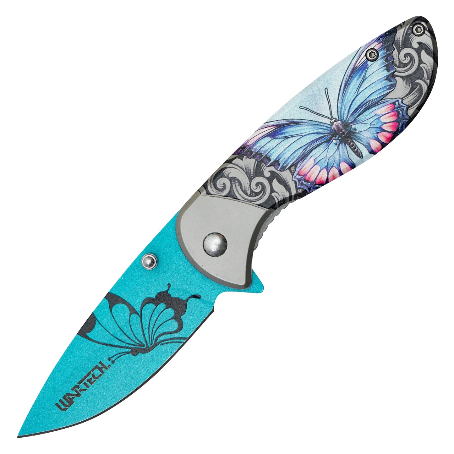 Wartech - 7" Blue Butterfly | Spring Assisted Pocket Knife