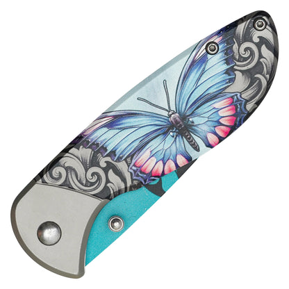 Wartech - 7" Blue Butterfly | Spring Assisted Pocket Knife