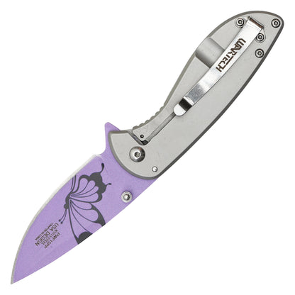 Wartech - 7" Purple Butterfly | Spring Assisted Pocket Knife