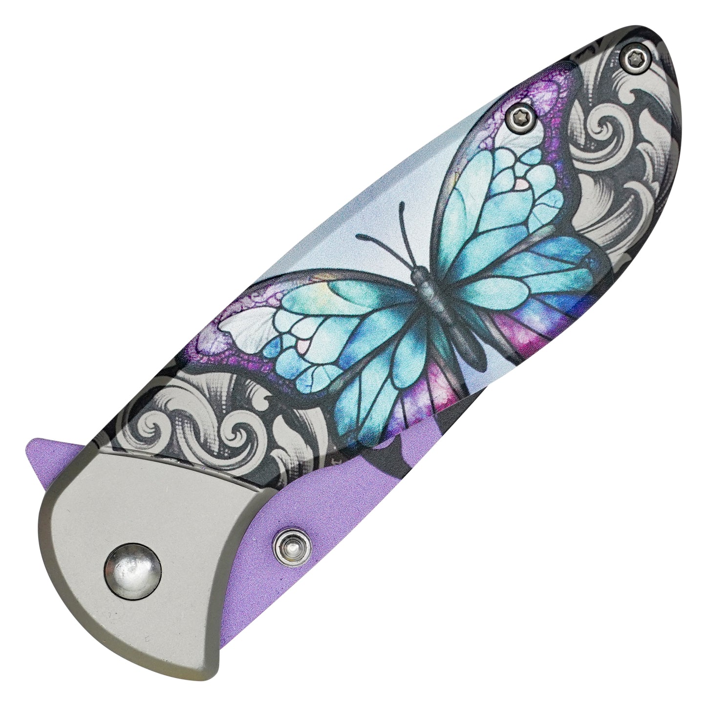 Wartech - 7" Purple Butterfly | Spring Assisted Pocket Knife