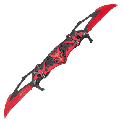 Wartech - 11” Red Dragon Wings | Spring Assisted Pocket Knife