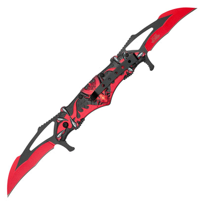 Wartech - 11” Red Dragon Wings | Spring Assisted Pocket Knife