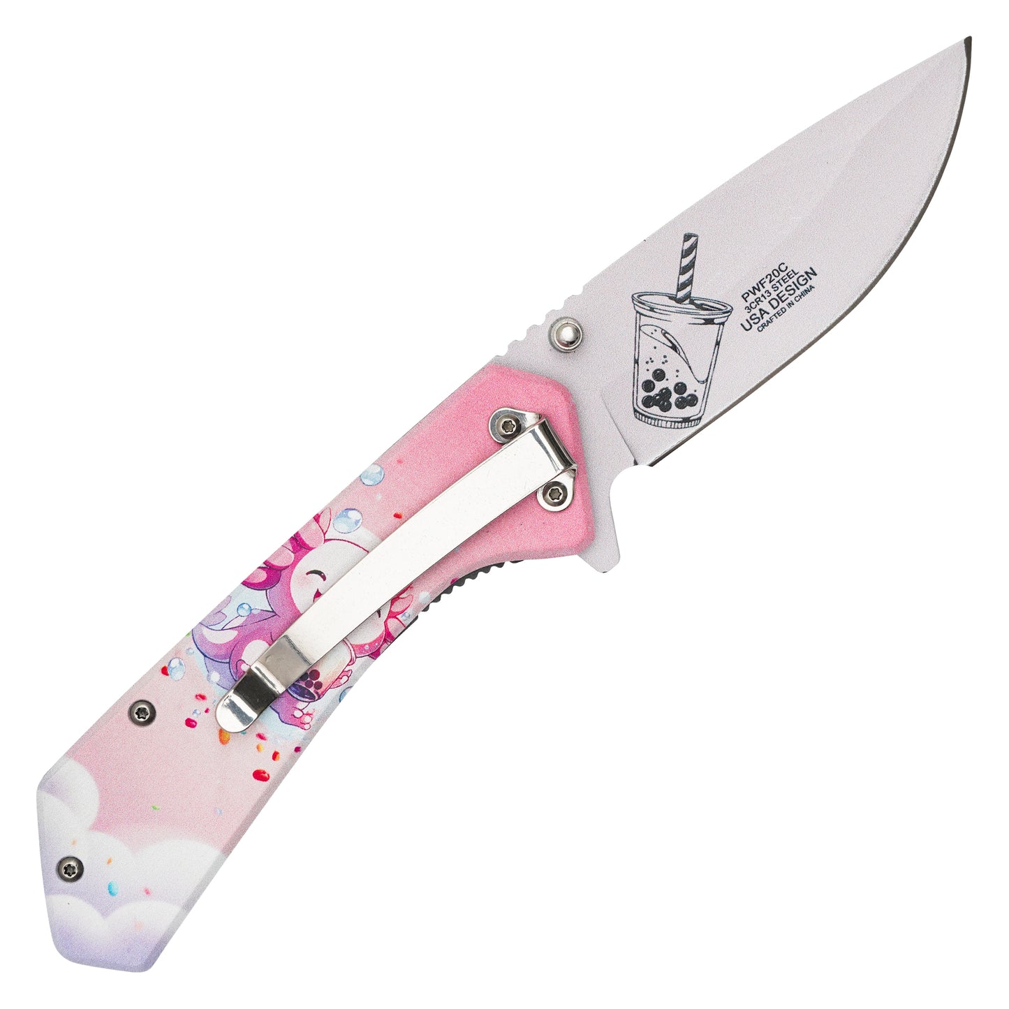 Wartech – 7.75" Axolotl Boba | Spring Assisted Pocket Knife