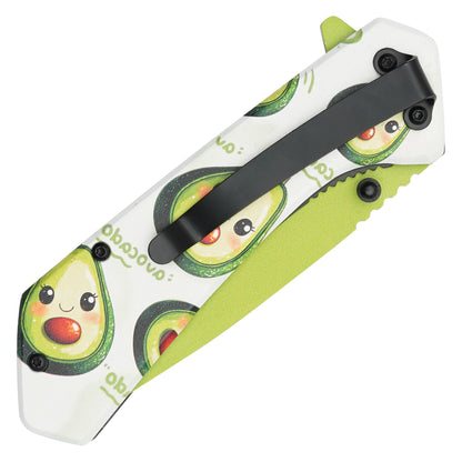 Wartech - 7.75" Happy Avocado | Spring Assisted Pocket Knife