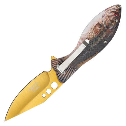 Wartech - 8" Largemouth Bass | Spring Assisted Pocket Knife