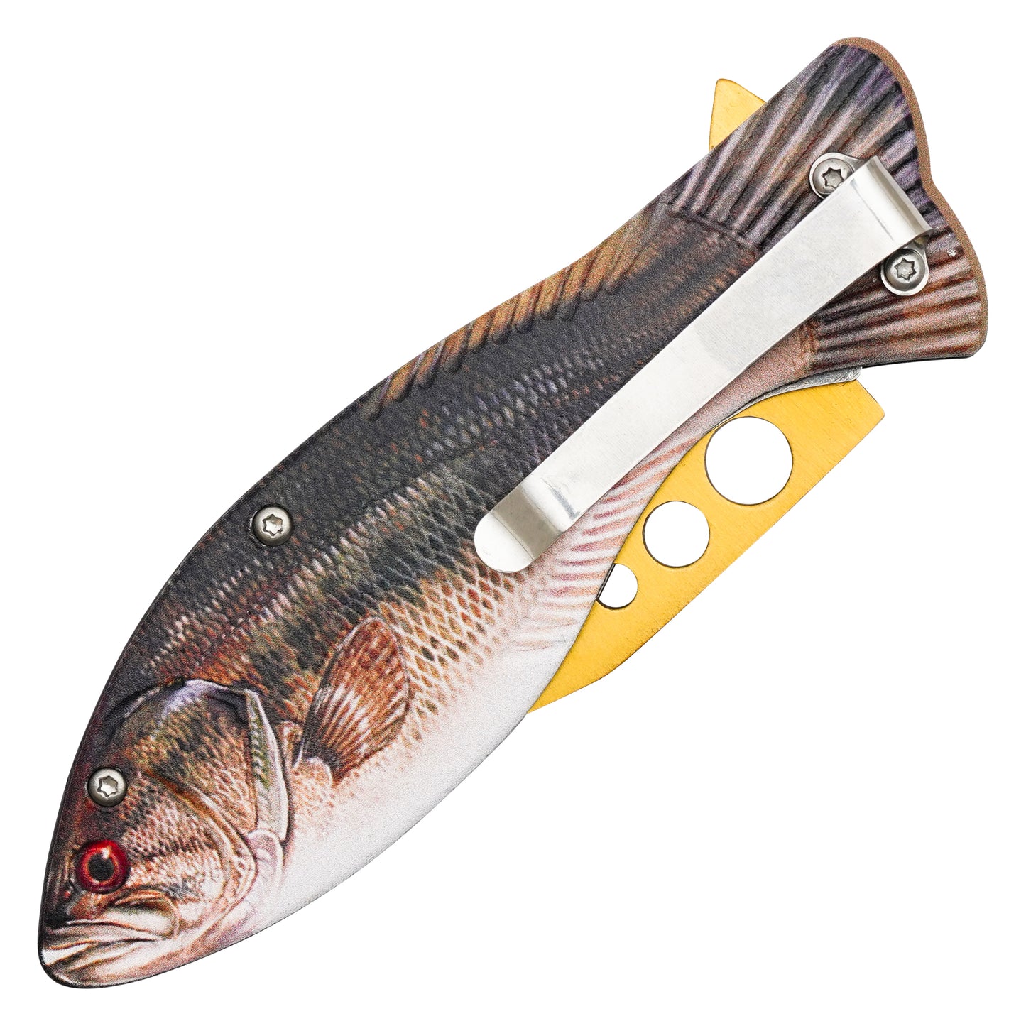 Wartech - 8" Largemouth Bass | Spring Assisted Pocket Knife