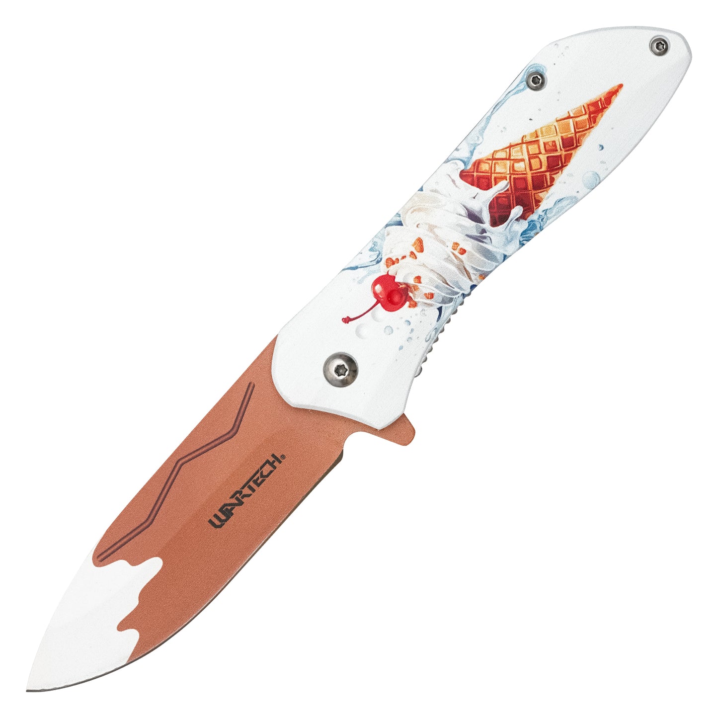 Wartech - 7.75" Frosted Ice Cream Cone | Spring Assisted Pocket Knife