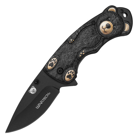 Wartech - 6.75" Black Bear | Spring Assisted Pocket Knife