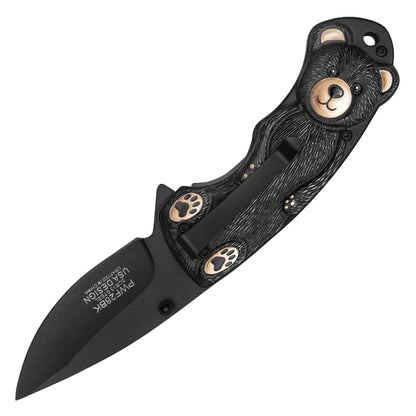 Wartech - 6.75" Black Bear | Spring Assisted Pocket Knife