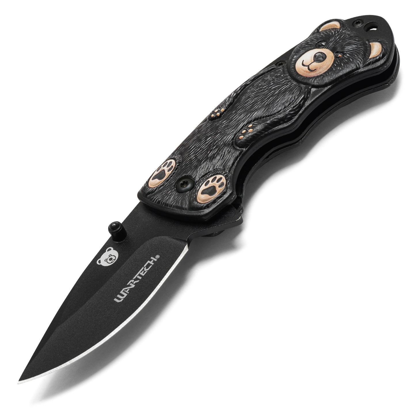 Wartech - 6.75" Black Bear | Spring Assisted Pocket Knife