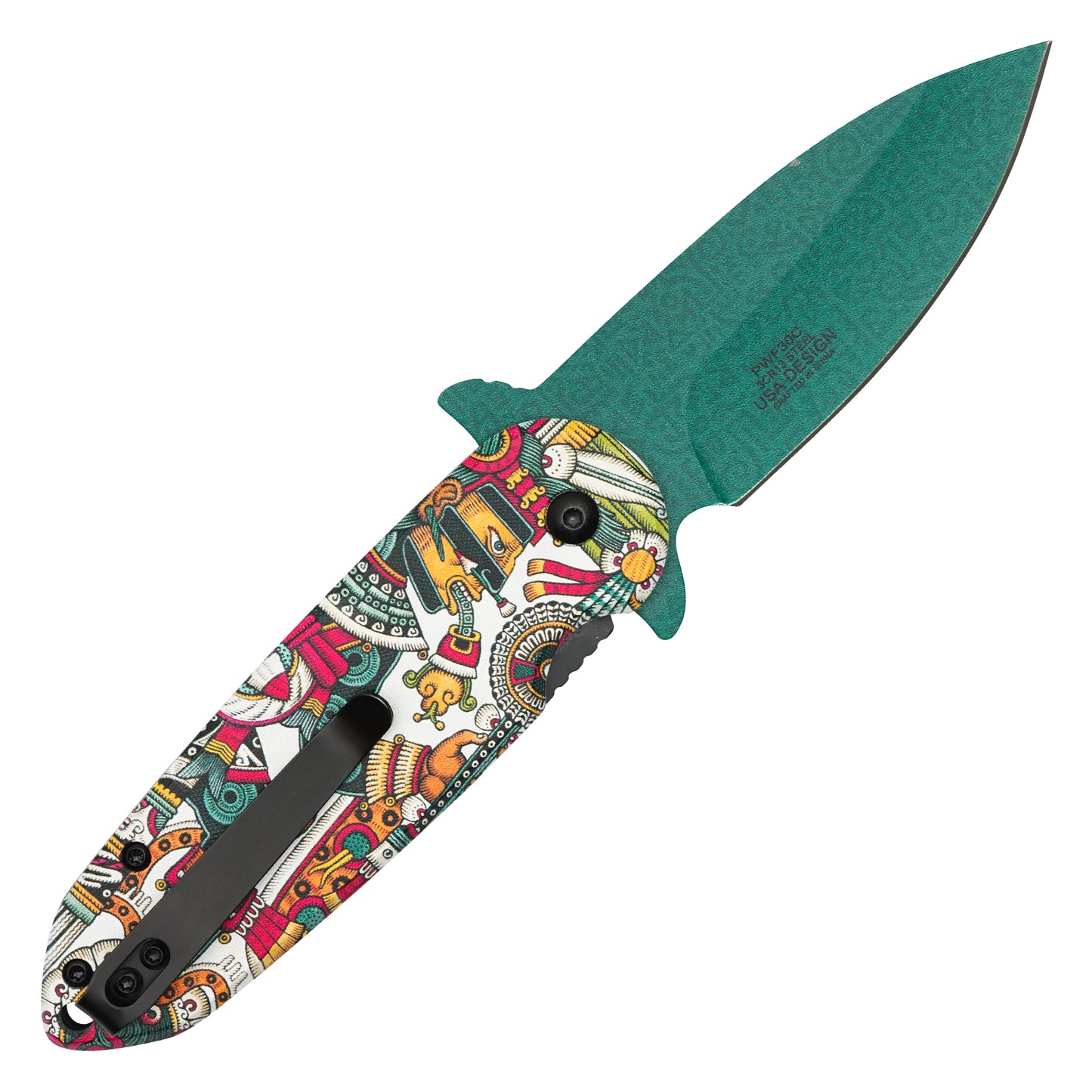 Wartech - 7.25" Aztec God | Spring Assisted Pocket Knife