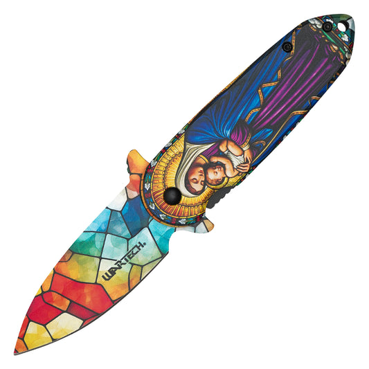 Wartech - Holy Mary  | Collectible Spring Assisted Pocket Knife