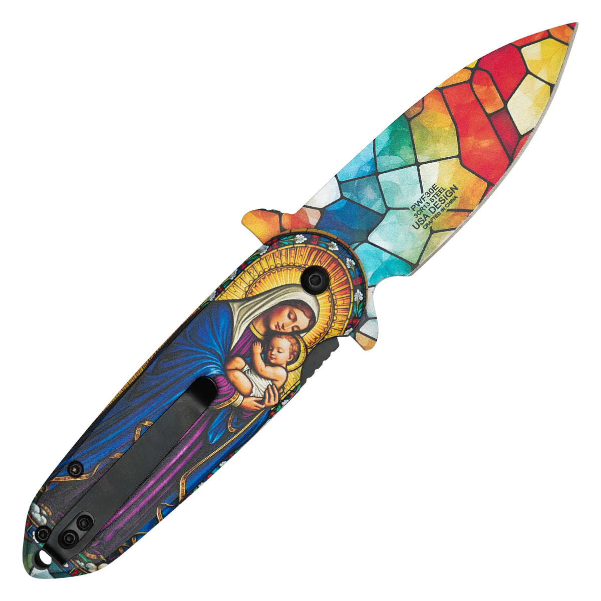 Wartech - Holy Mary  | Collectible Spring Assisted Pocket Knife