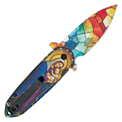 Wartech - Holy Mary  | Collectible Spring Assisted Pocket Knife